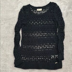 Hollister Navy Open Knit Sweater